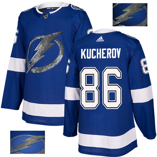 Adidas Lightning #86 Nikita Kucherov Blue Home Authentic Fashion Gold Stitched NHL Jersey